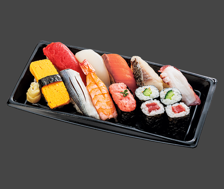 まぐろやサーモンが入った寿司ランチ 出前のほか、テイクアウトでも利用可能