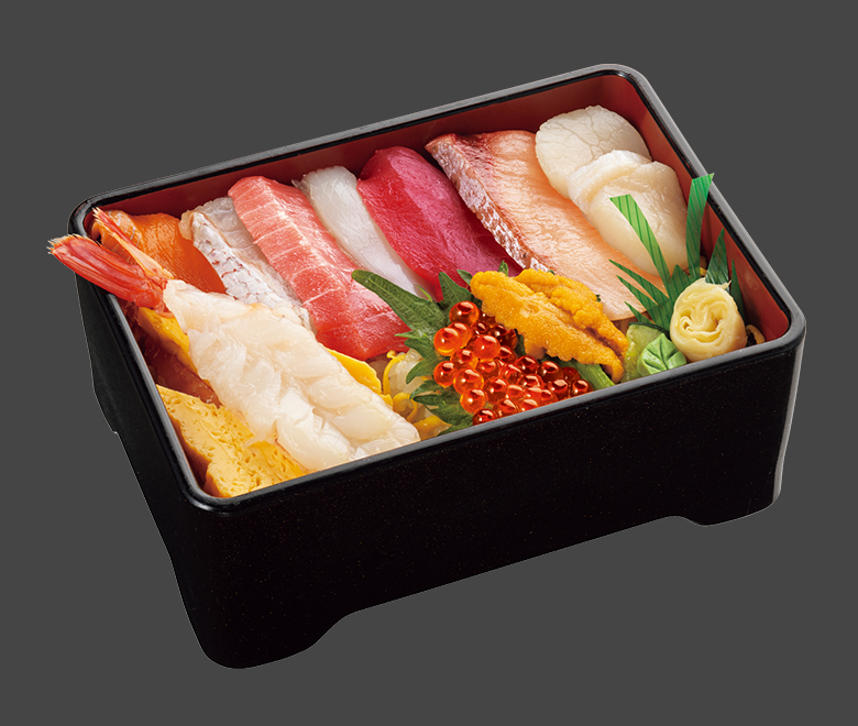 つきじ海賓の自慢のネタを使用したちらし寿司です。
宅配のほか、テイクアウトでも利用可能です