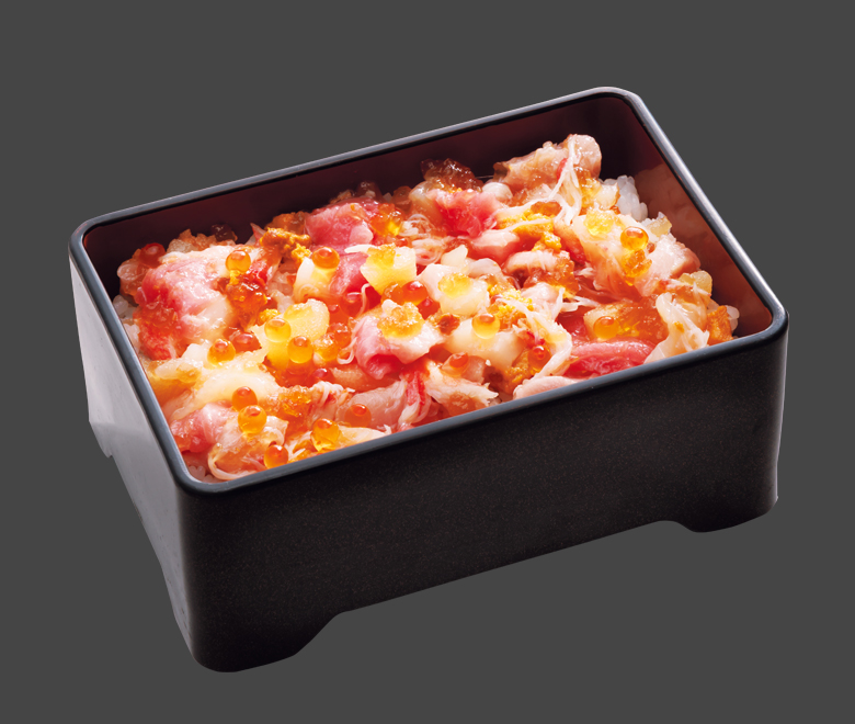 いくらやうにといった高級食材を散りばめた海の宝石箱をご堪能下さい。
宅配のほか、テイクアウトでも利用可能です